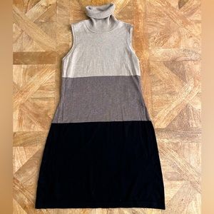 I.N.C. Sleeveless Color Block Turtleneck Sweater Dress